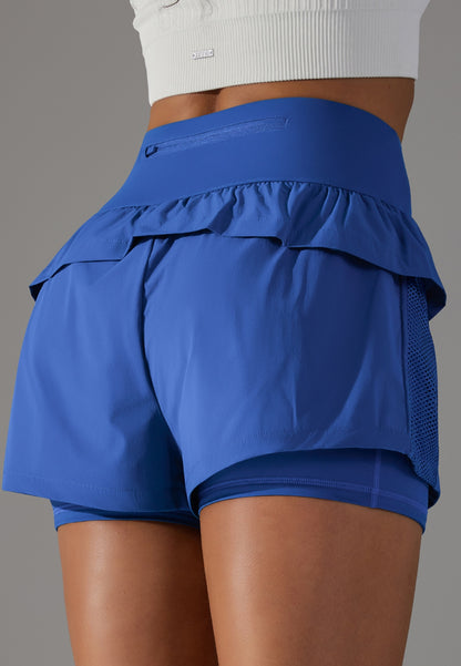 Pantalones cortos con volantes y cintura alta
