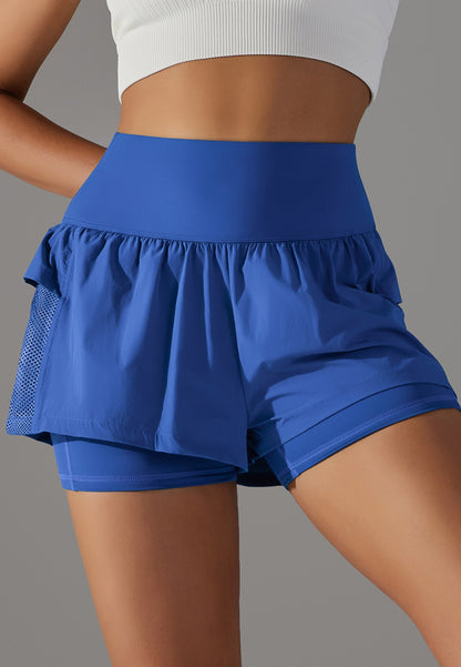 Pantalones cortos con volantes y cintura alta