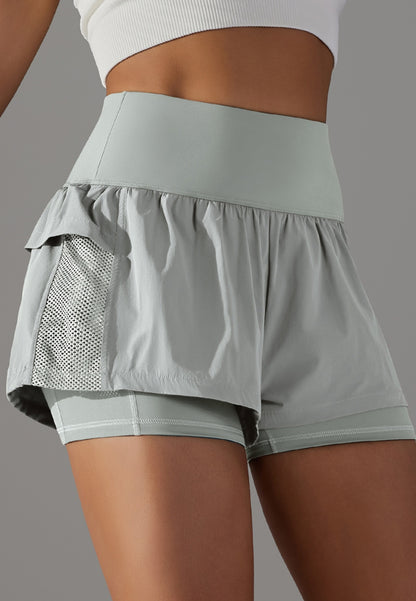 Pantalones cortos con volantes y cintura alta
