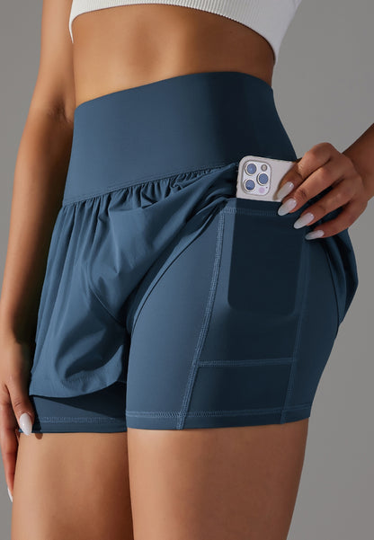 Pantalones cortos con volantes y cintura alta
