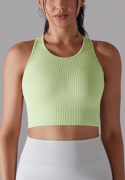 Round Neck Ribbed Sports Bra