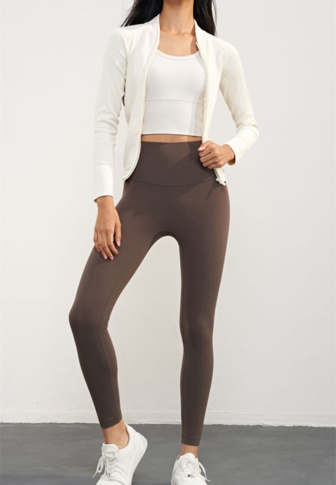 Chaqueta deportiva de punto acanalado con cremallera