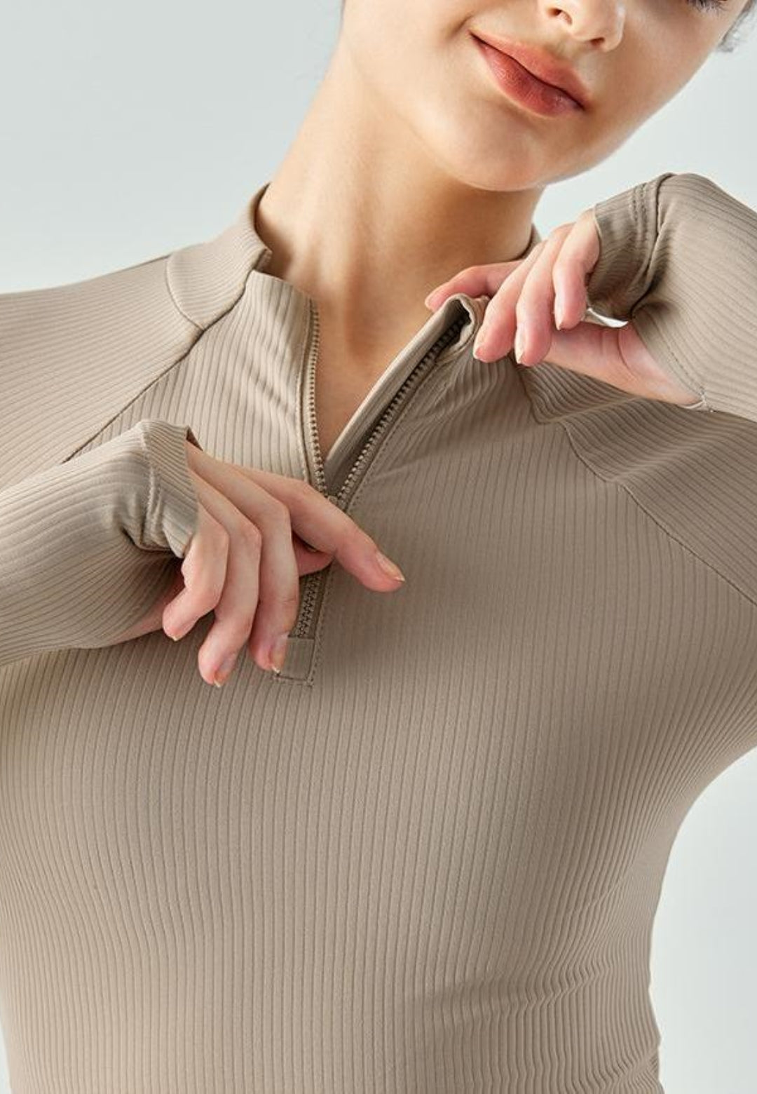 Quarter Zip Knit Sports Top