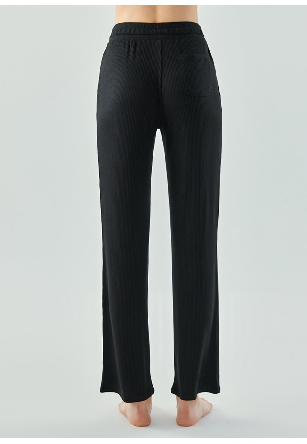 Pantalones deportivos rectos de punto acanalado