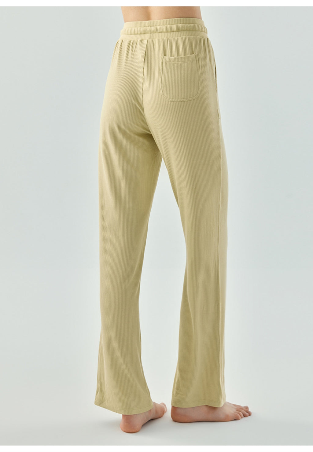 Pantalones deportivos rectos de punto acanalado
