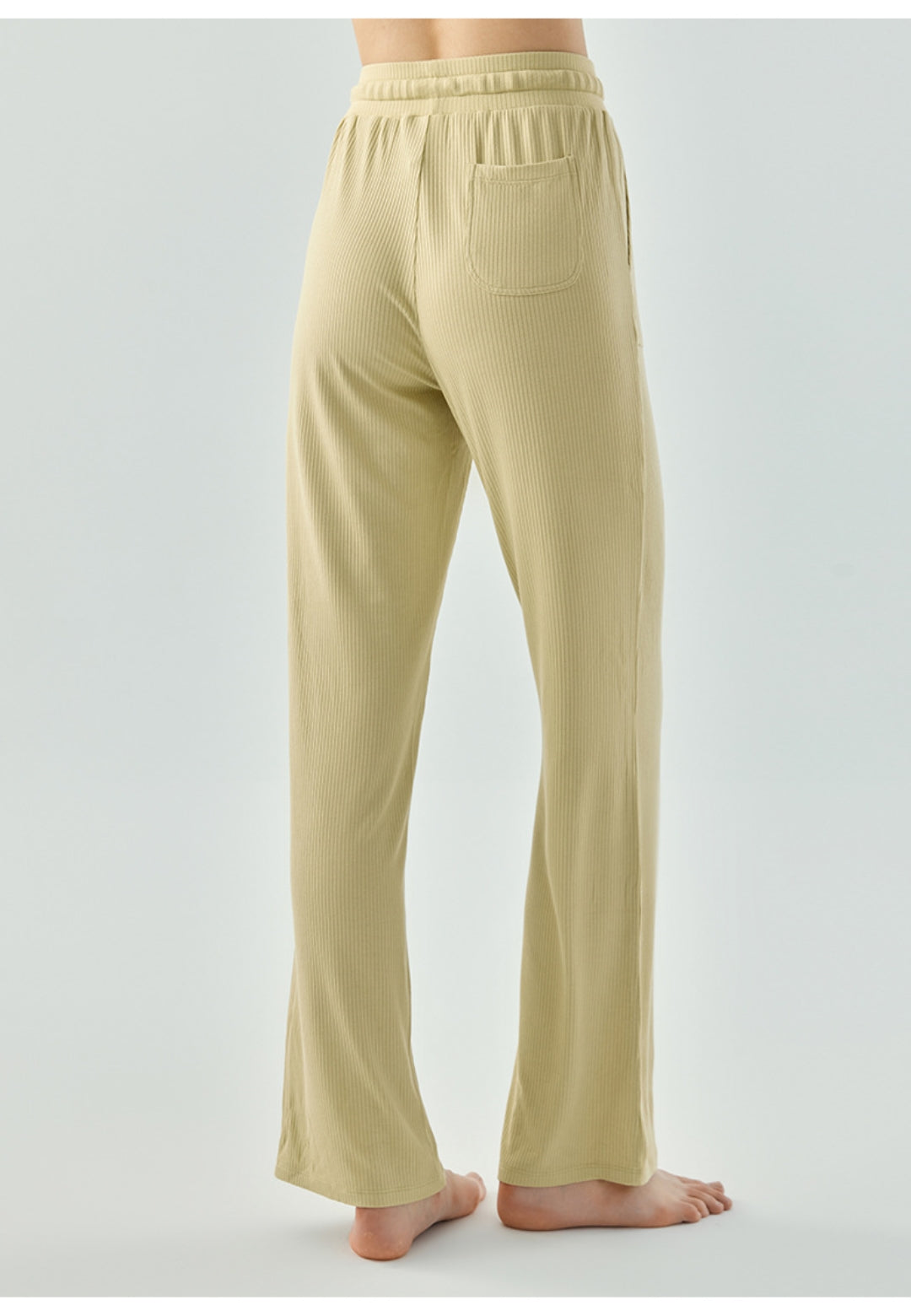 Pantalones deportivos rectos de punto acanalado