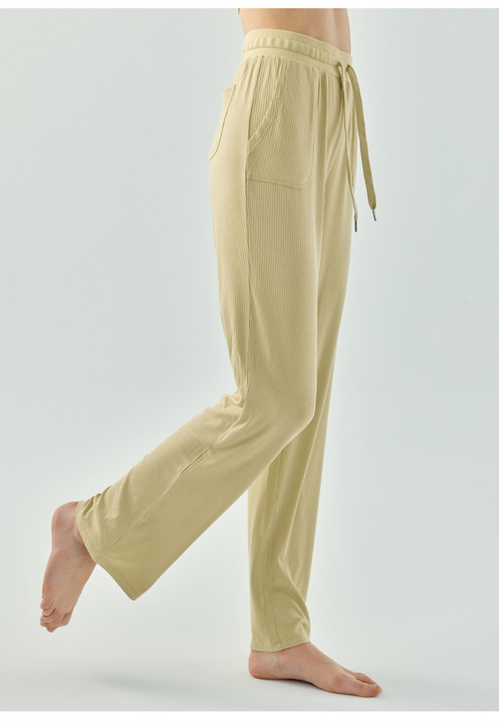 Pantalones deportivos rectos de punto acanalado