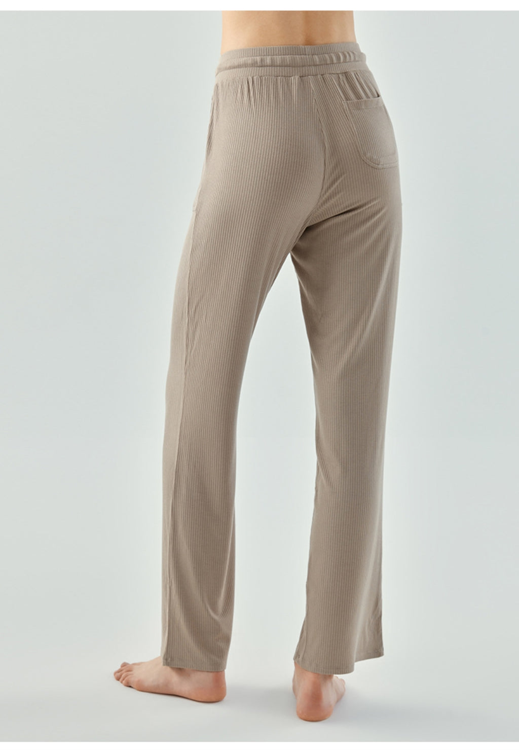 Pantalones deportivos rectos de punto acanalado