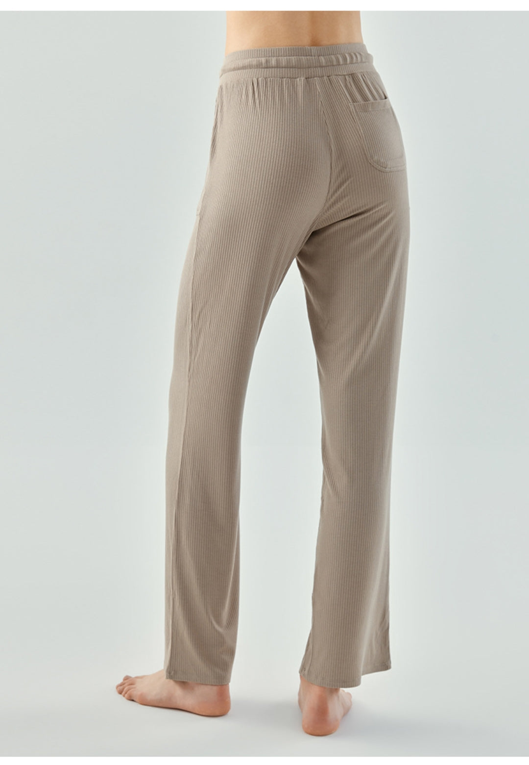 Pantalones deportivos rectos de punto acanalado