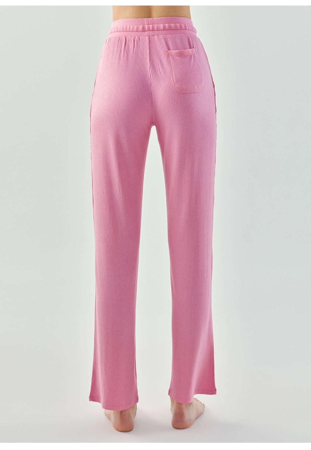 Pantalones deportivos rectos de punto acanalado