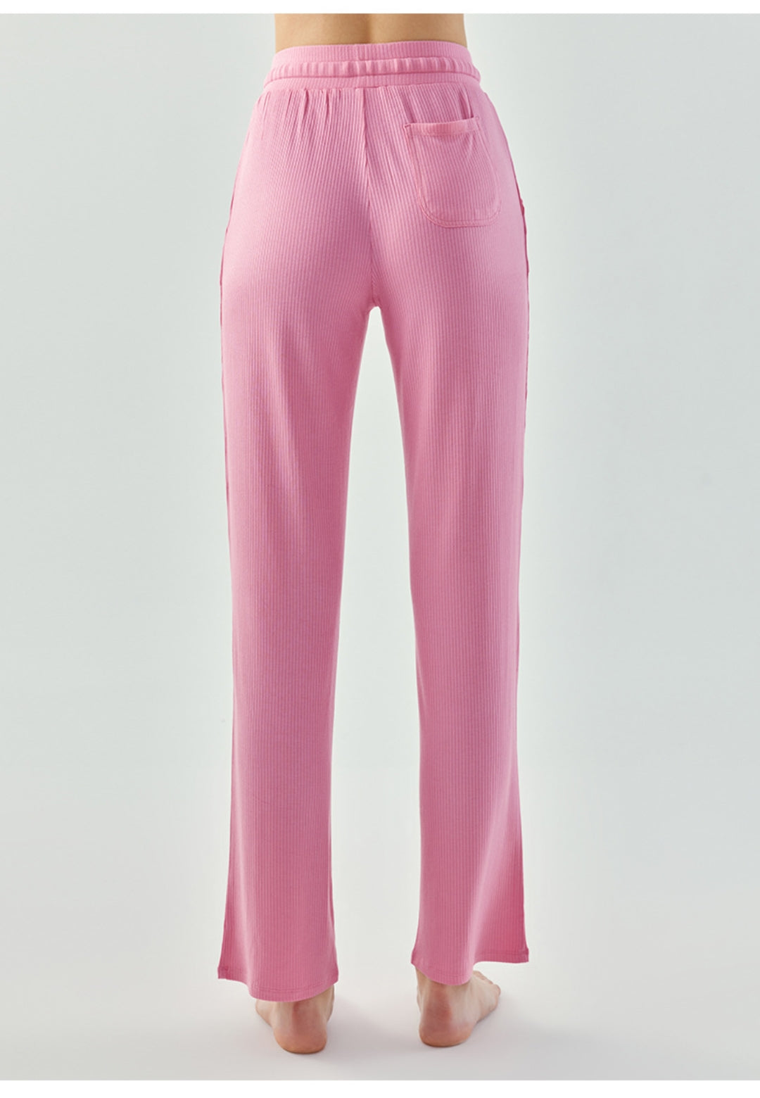 Pantalones deportivos rectos de punto acanalado