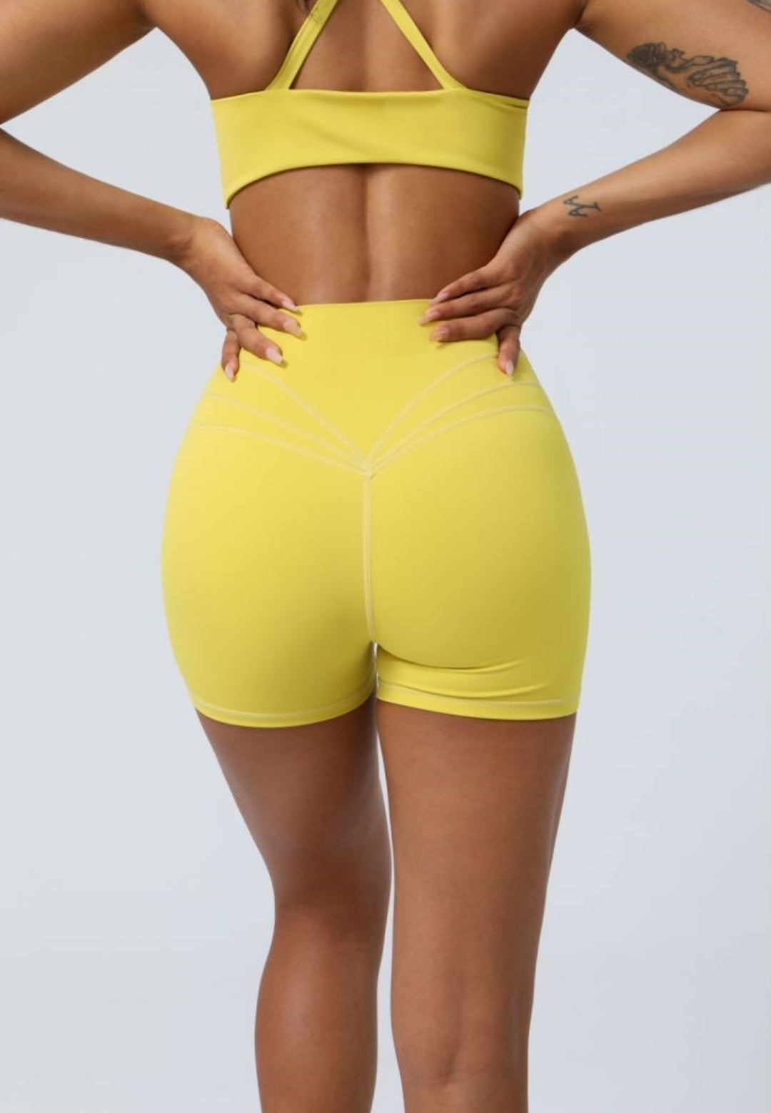 Pantalones cortos elásticos de cintura alta para correr, fitness y con cintura cruzada