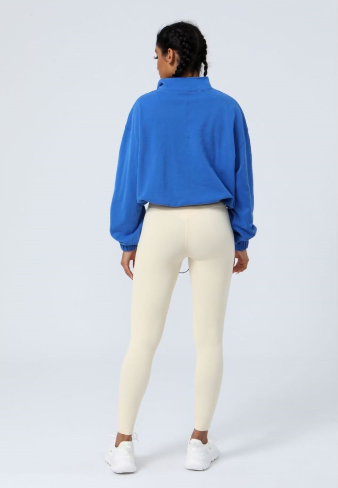 Chaqueta deportiva informal de manga larga holgada con cremallera