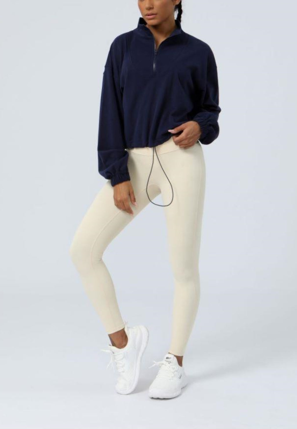Chaqueta deportiva informal de manga larga holgada con cremallera