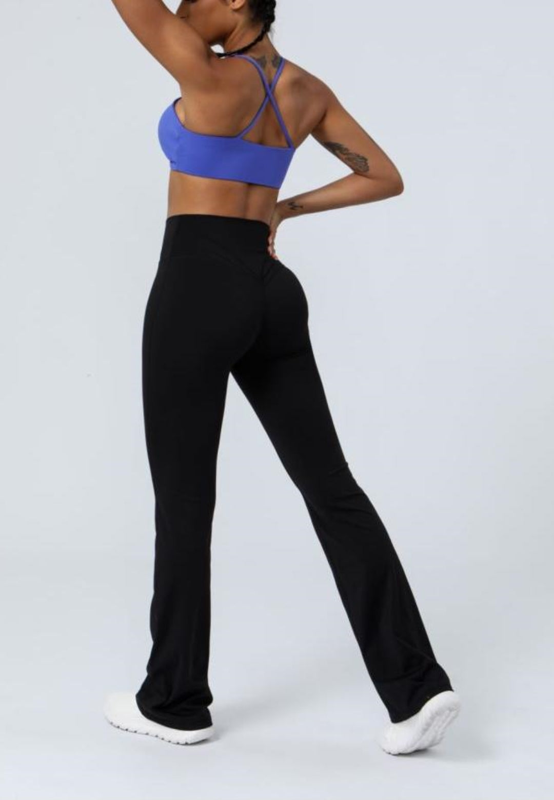 Pantalones deportivos ajustados de cintura alta y acampanados para fitness