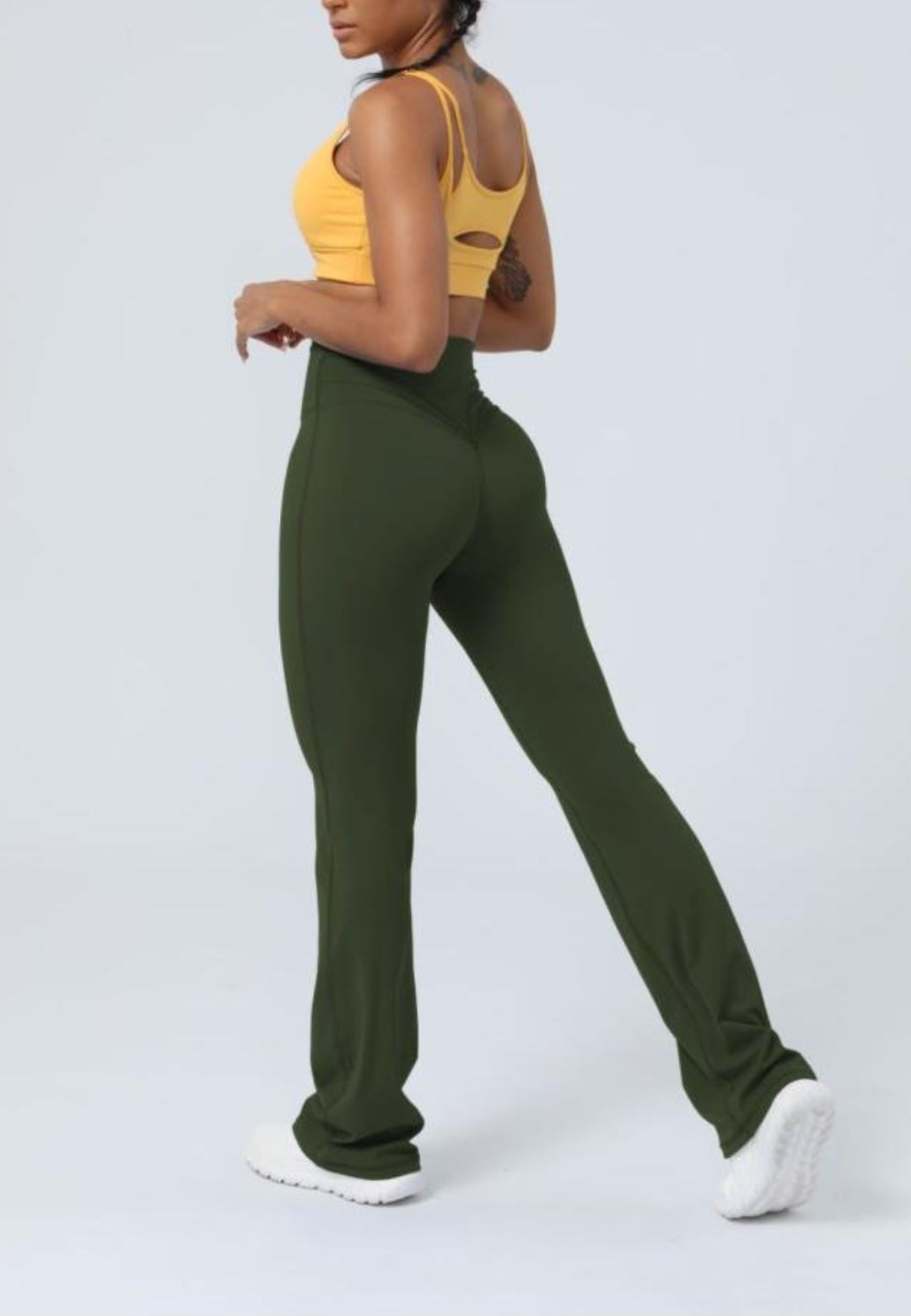 Pantalones deportivos ajustados de cintura alta y acampanados para fitness