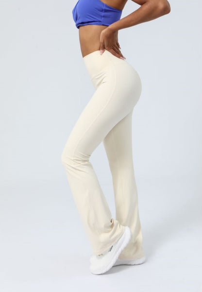 Pantalones deportivos ajustados de cintura alta y acampanados para fitness