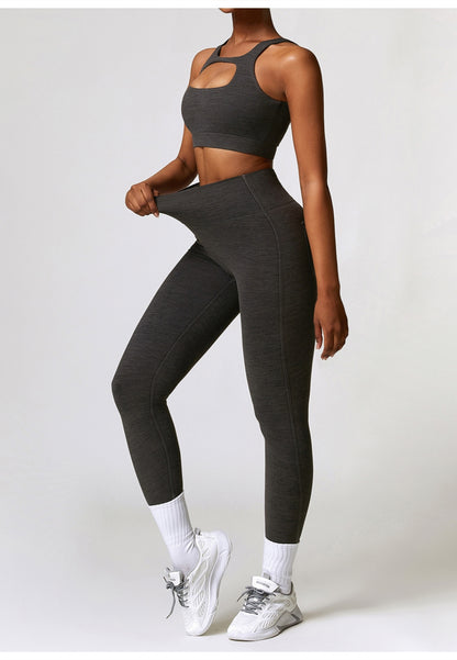 Back Patch Pocket Textured Leggings