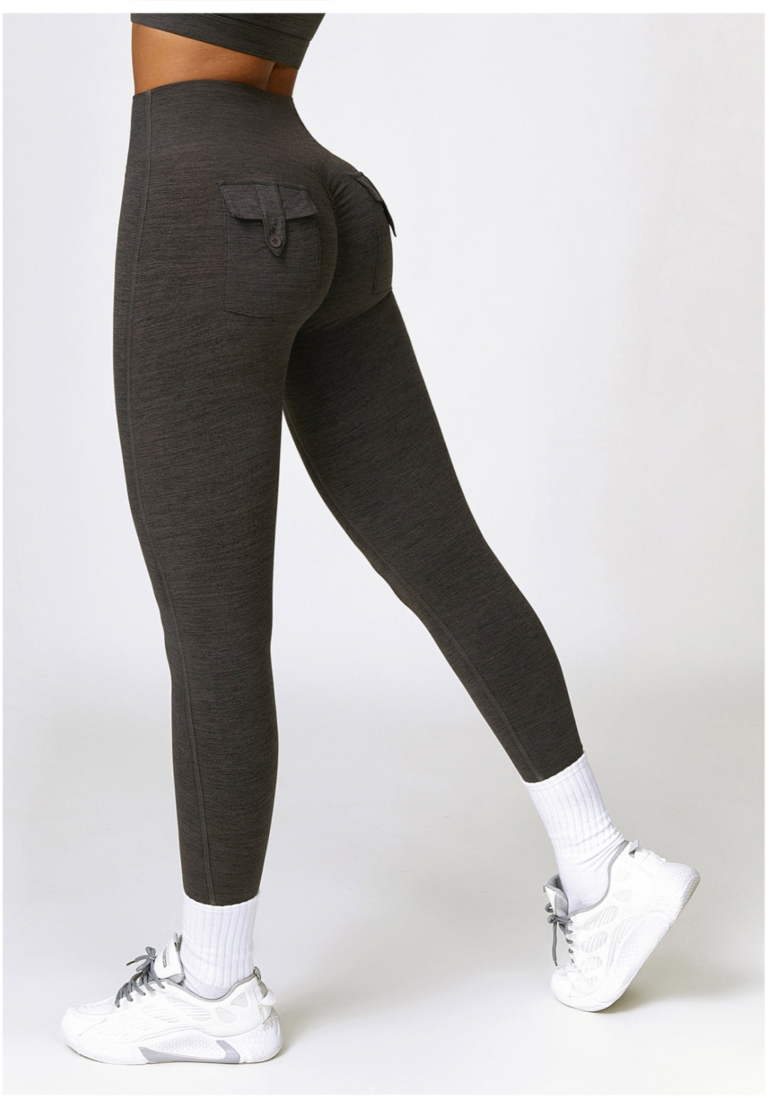 Back Patch Pocket Textured Leggings