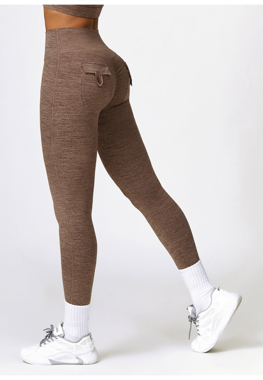 Back Patch Pocket Textured Leggings