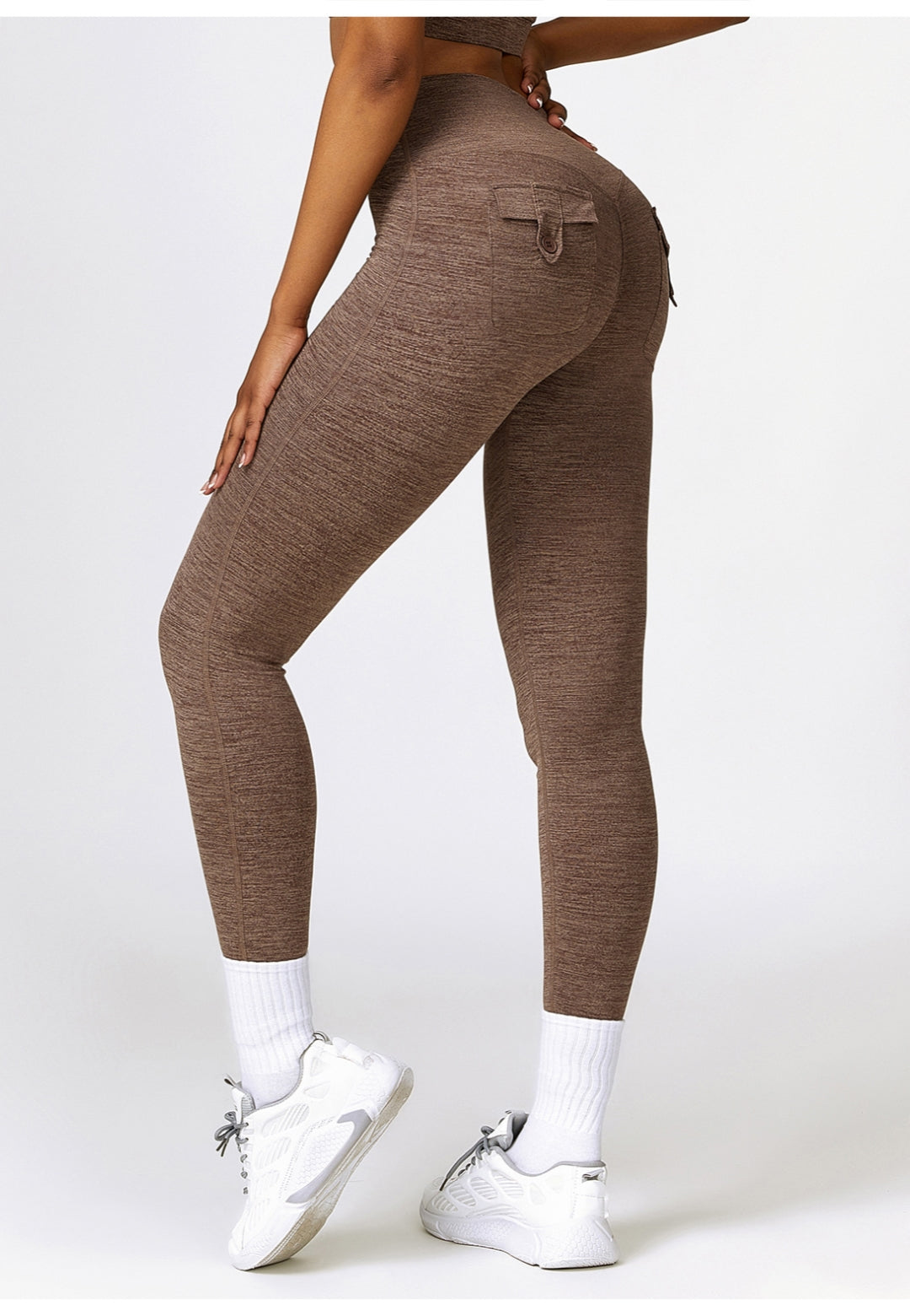 Back Patch Pocket Textured Leggings