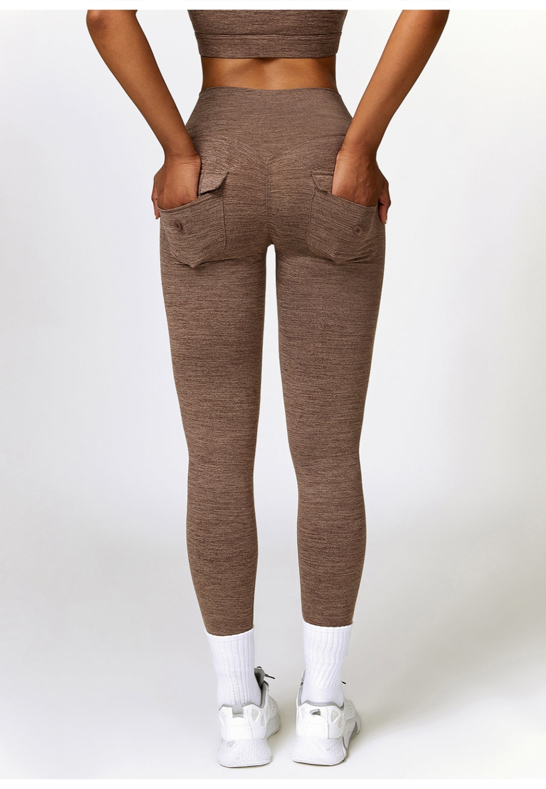 Back Patch Pocket Textured Leggings