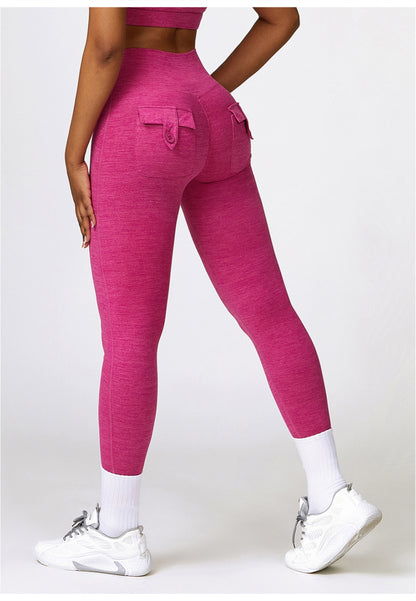 Back Patch Pocket Textured Leggings