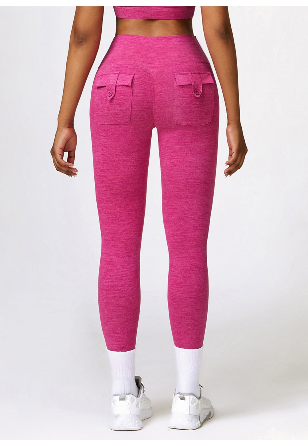 Back Patch Pocket Textured Leggings