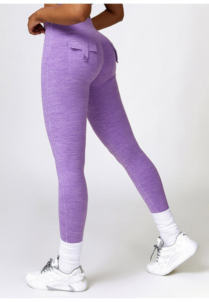 Back Patch Pocket Textured Leggings