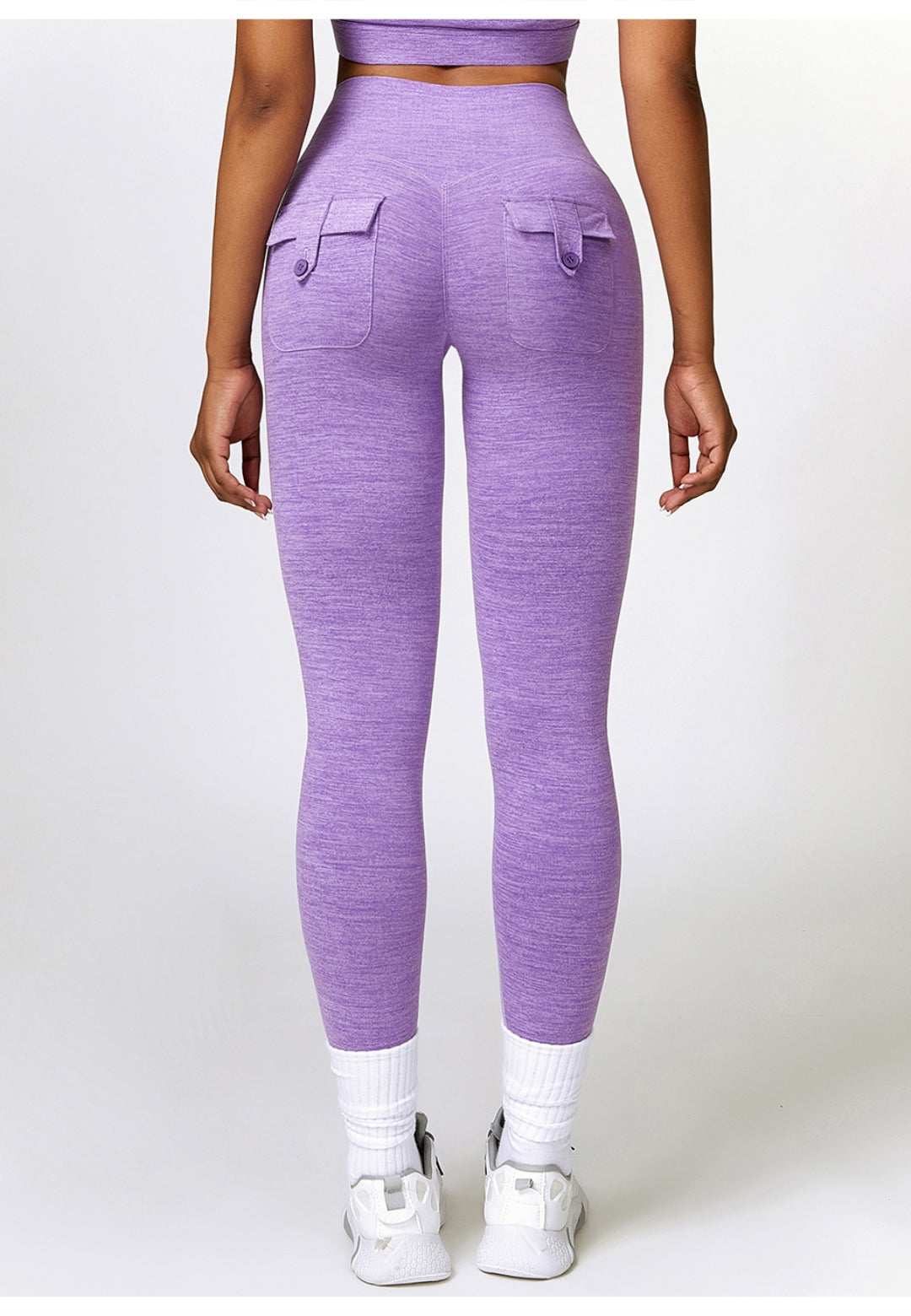 Back Patch Pocket Textured Leggings