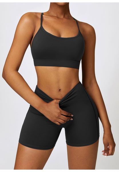 Sujetador deportivo con espalda en Y de color liso