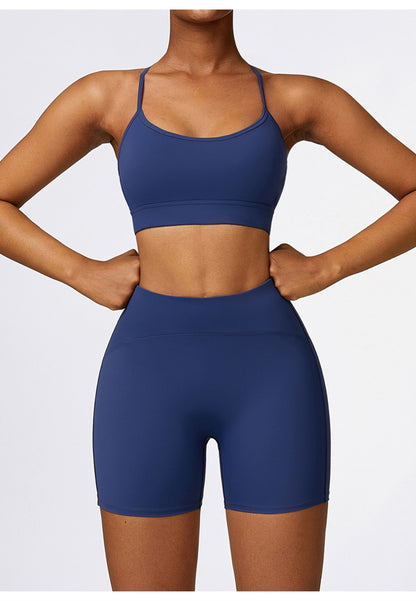 Sujetador deportivo con espalda en Y de color liso