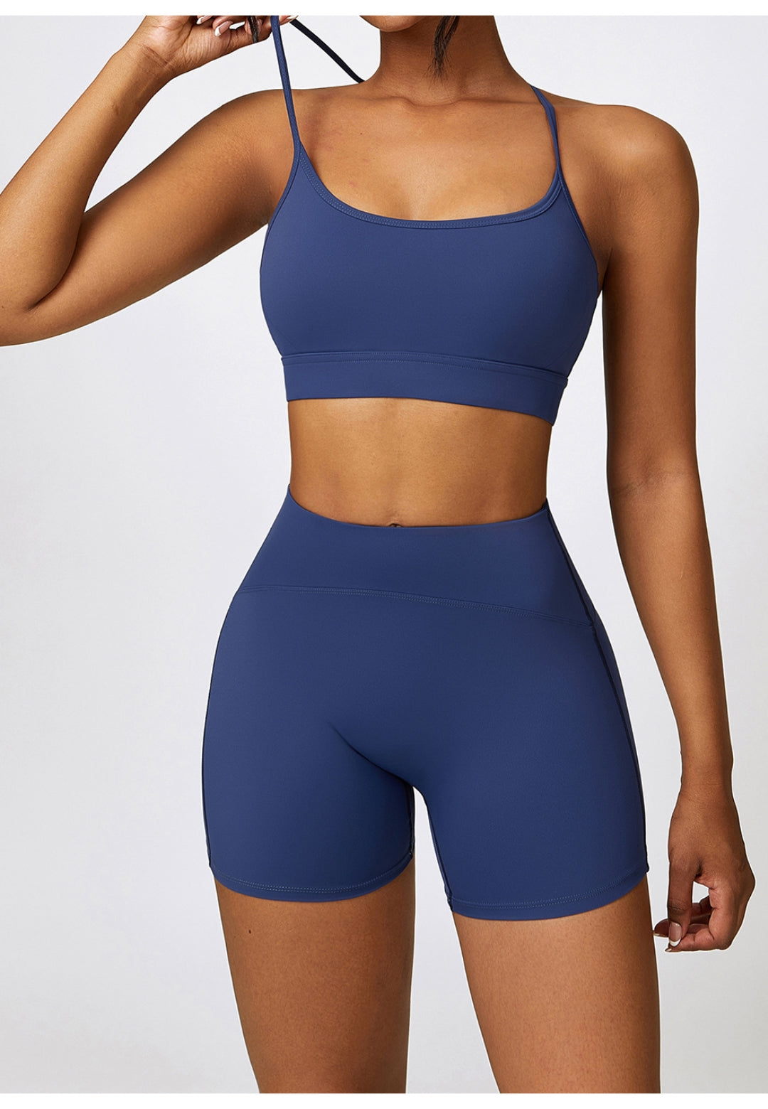 Sujetador deportivo con espalda en Y de color liso