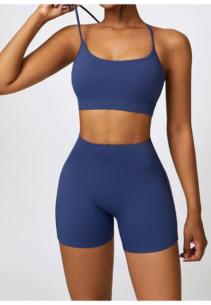 Sujetador deportivo con espalda en Y de color liso