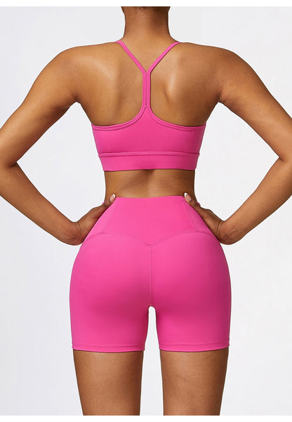 Sujetador deportivo con espalda en Y de color liso