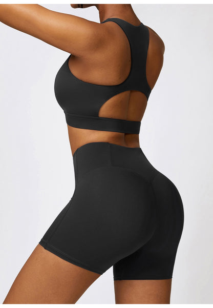 Back Cutout Racerback Sports Bra