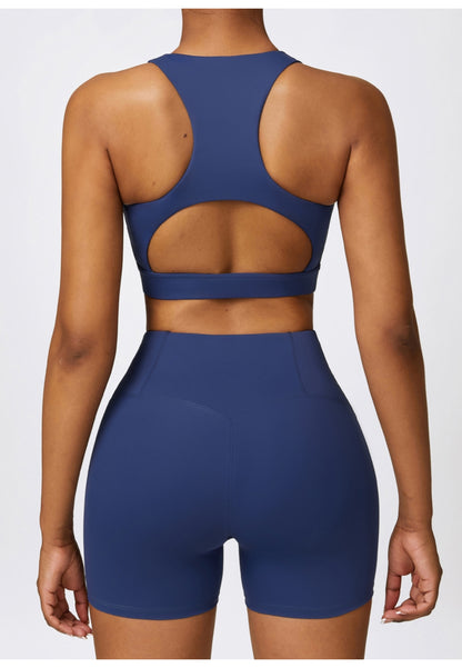 Back Cutout Racerback Sports Bra