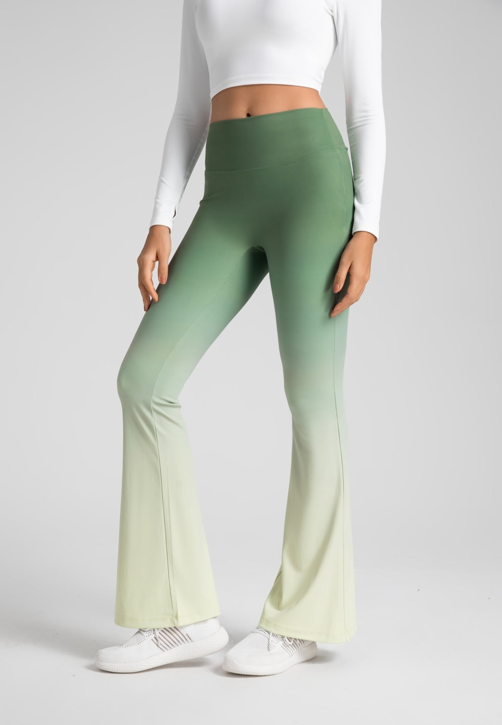 Leggings acampanados con estampado ombré