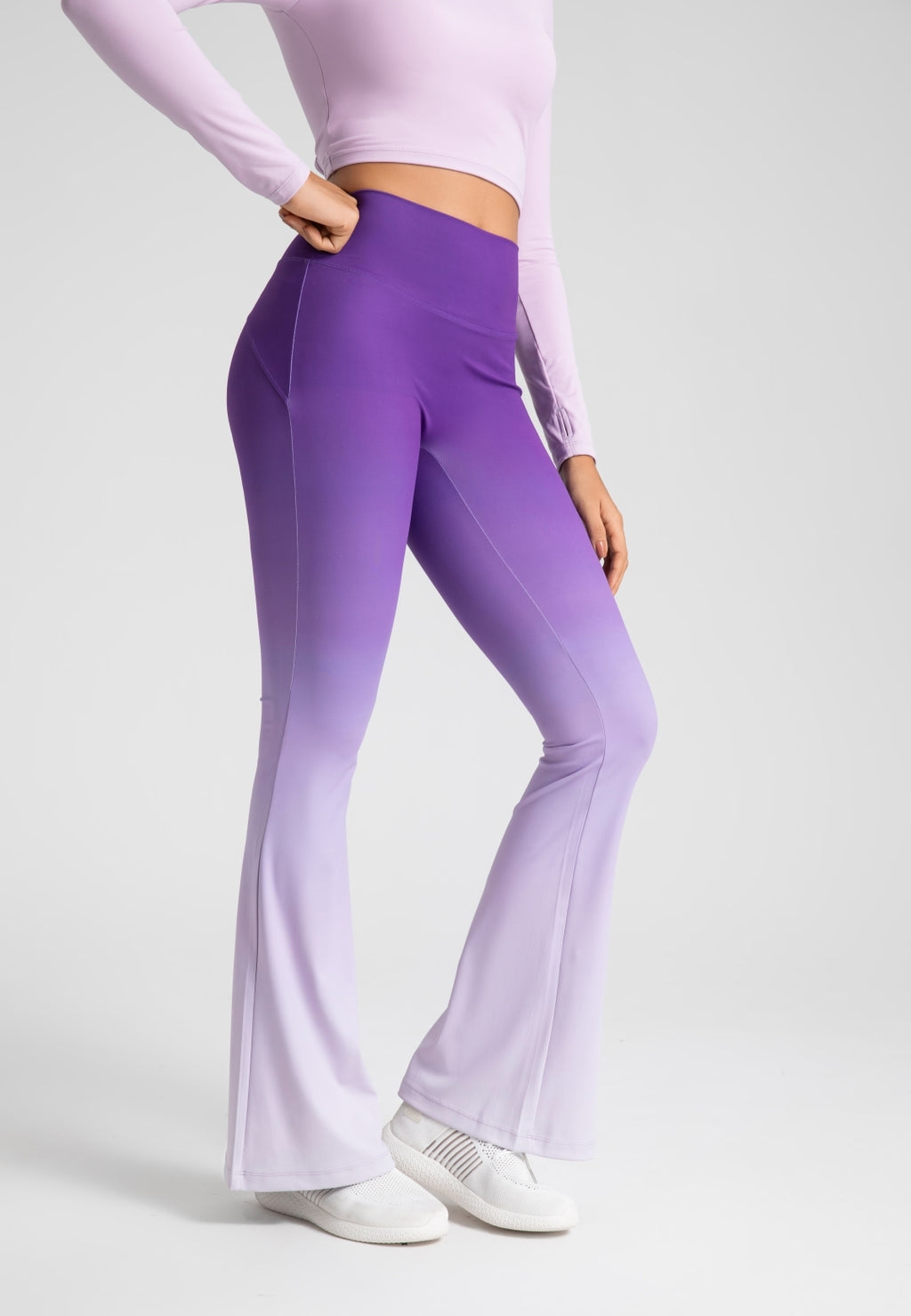 Leggings acampanados con estampado ombré