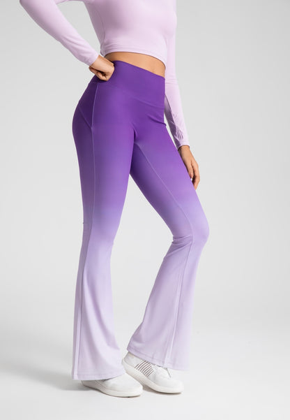 Ombre Print Flared Leggings