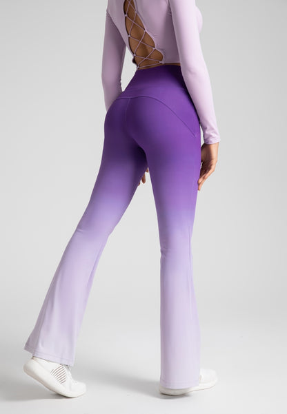 Ombre Print Flared Leggings