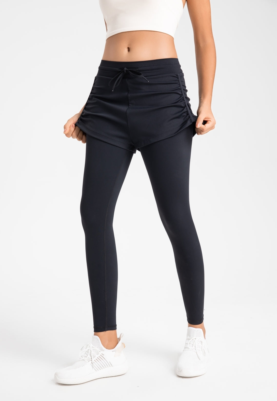 Leggings con capas de color liso