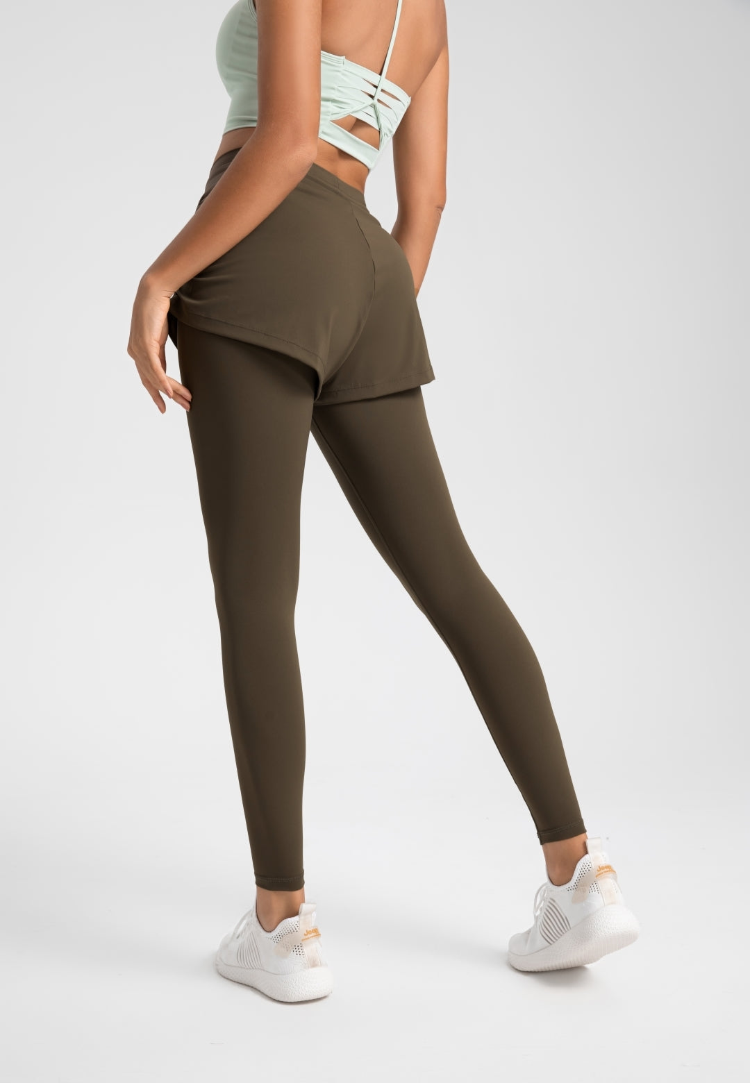 Solid Color Layered Leggings