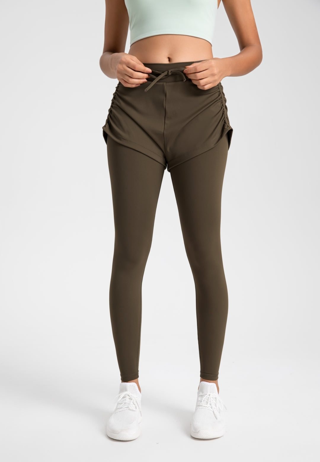 Solid Color Layered Leggings