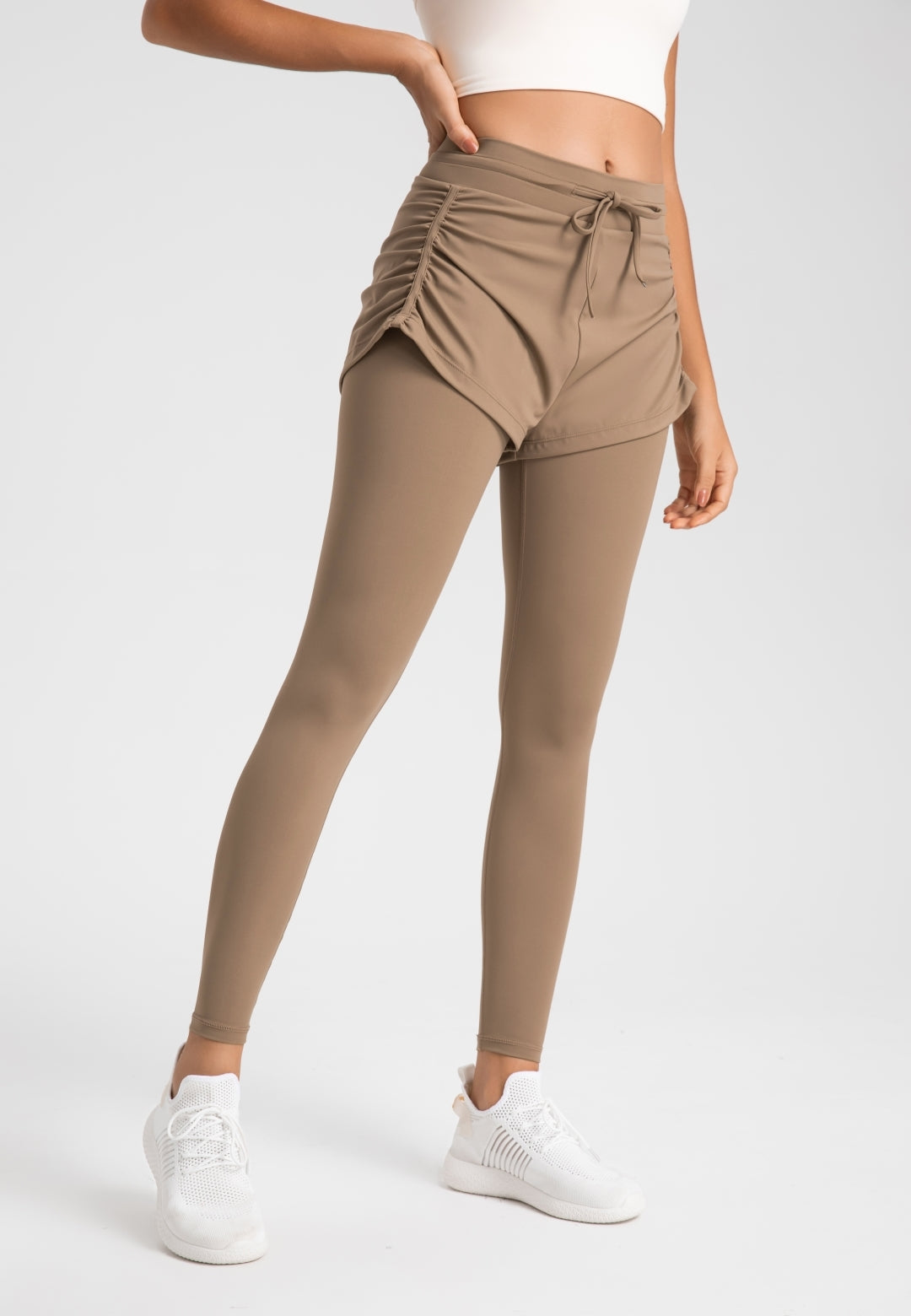 Leggings con capas de color liso