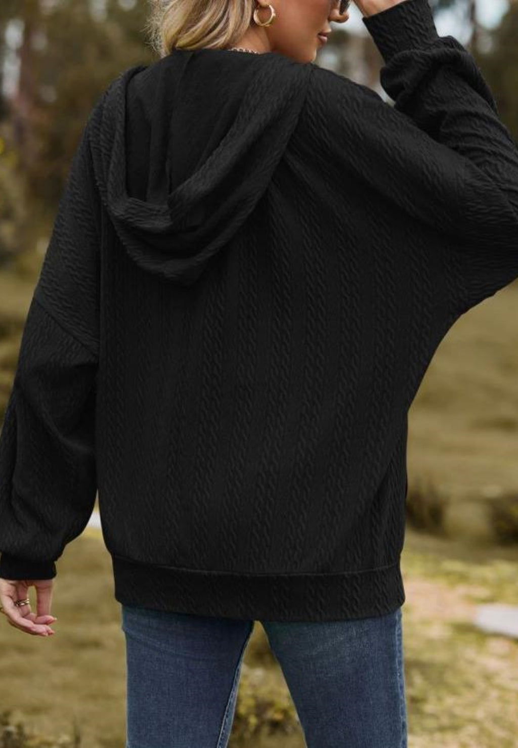 Chaqueta de punto trenzado con cremallera