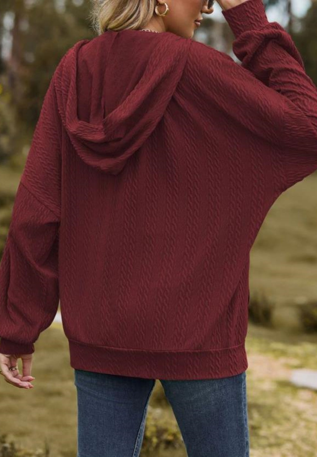 Chaqueta de punto trenzado con cremallera