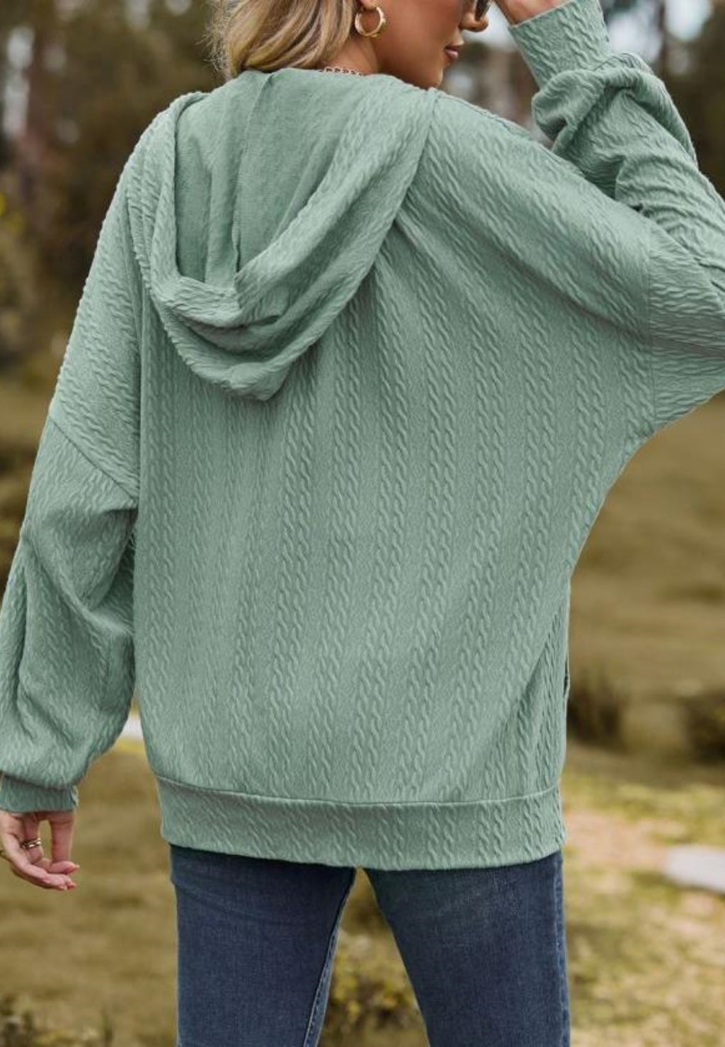 Chaqueta de punto trenzado con cremallera
