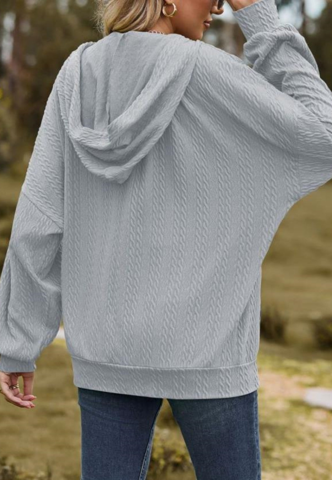 Chaqueta de punto trenzado con cremallera