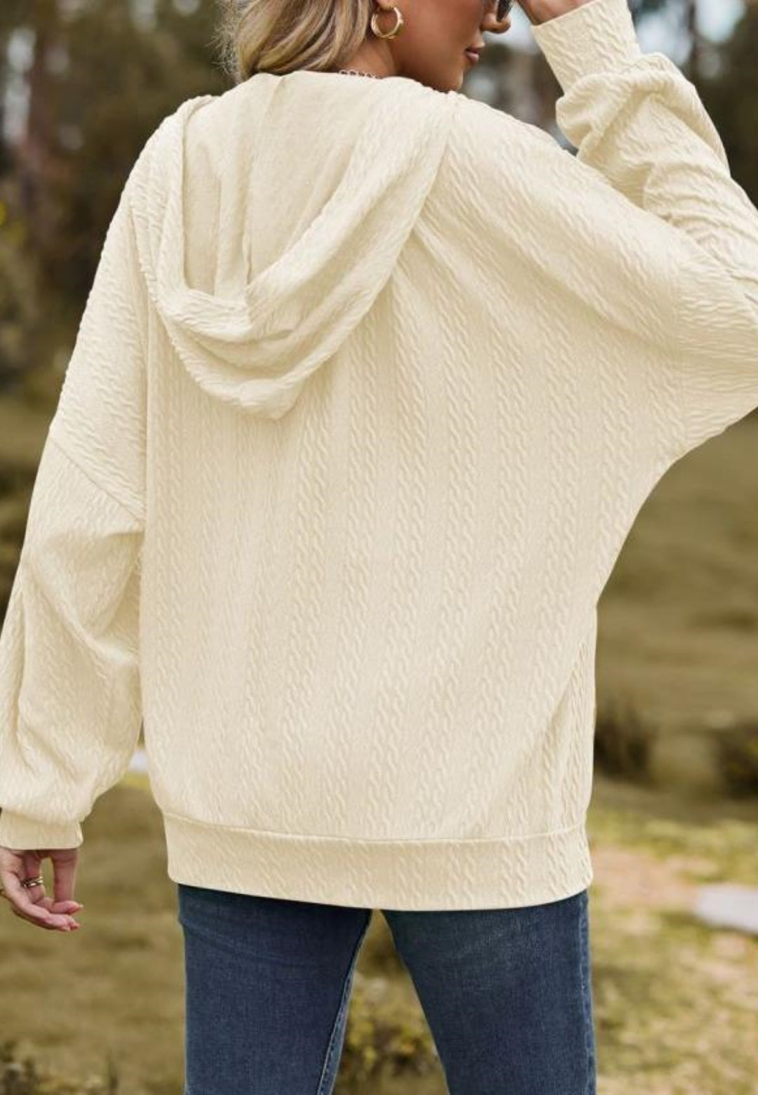 Chaqueta de punto trenzado con cremallera